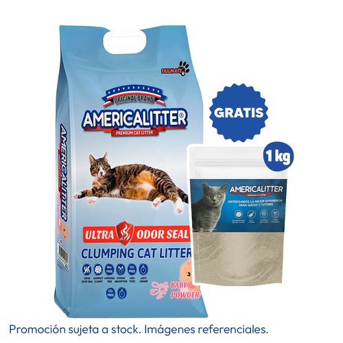 Arena America Litter Ultra Odor Seal Baby Powder - Fragancia Talco De Bebé 7 kg