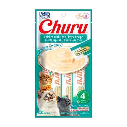 Churu Sabor Pollo Con Cangrejo X4 Tubos 56 gr