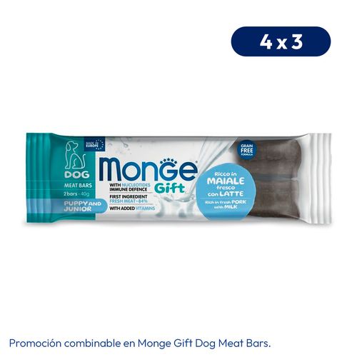 Monge Gift Puppy Meat Bars Immunity Support (Cerdo Con Leche) 40 gr
