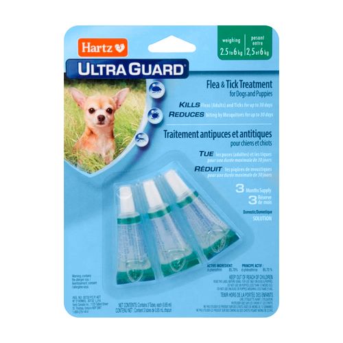 Hartz UltraGuard Antipulgas Para Perros (2.5 - 6 kg) X3 Pipetas