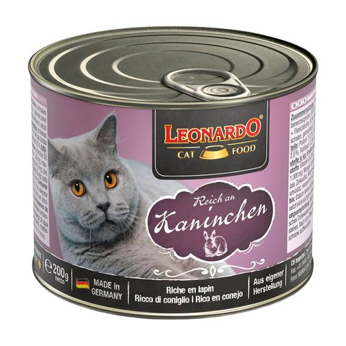 Leonardo Alimento Húmedo Cat Lata Reich An Kaninchen (Conejo) 200 gr