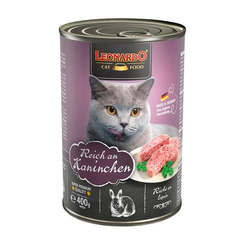 Leonardo Alimento Húmedo Cat Lata Reich An Kaninchen (Conejo) 400 gr