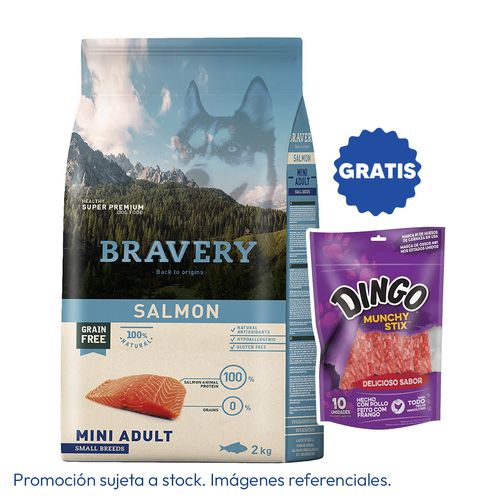 Bravery Adulto Raza Mini y Pequeña Salmón 2 kg