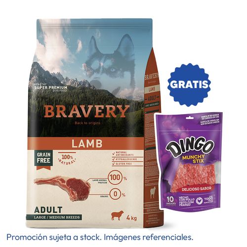 Bravery Adulto Raza Mediana y Grande Cordero 4 kg