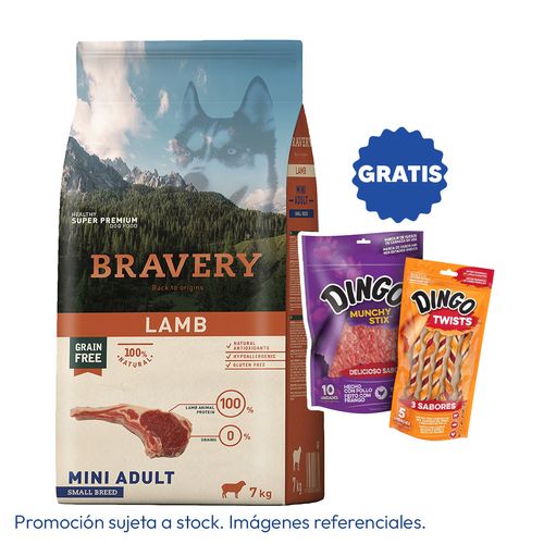Bravery Adulto Raza Mini y Pequeña Cordero 7 kg