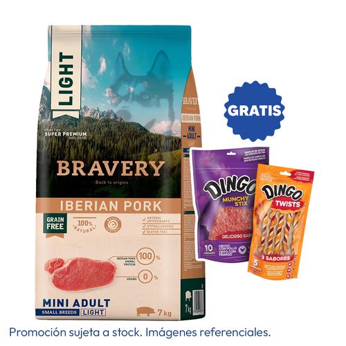 Bravery Adulto Raza Mini y Pequeña Cerdo Ibérico Light 7 kg