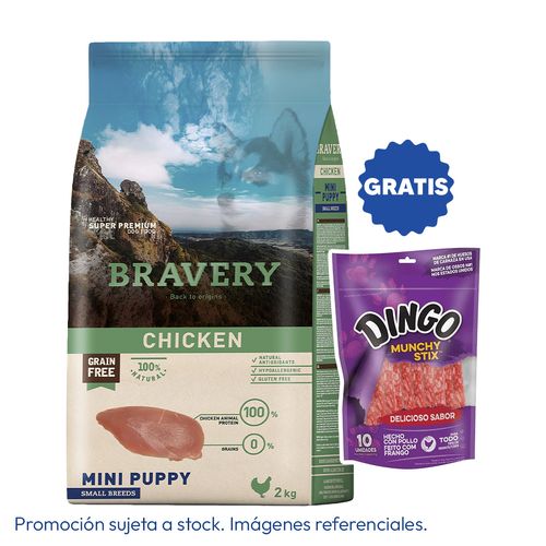 Bravery Cachorro Raza Mini y Pequeña Pollo 2 kg