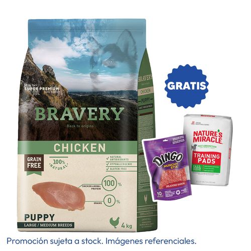Bravery Cachorro Raza Mediana y Grande Pollo 4 kg