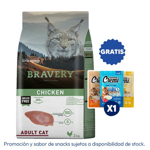 Bravery Gato Adulto Pollo 2 kg