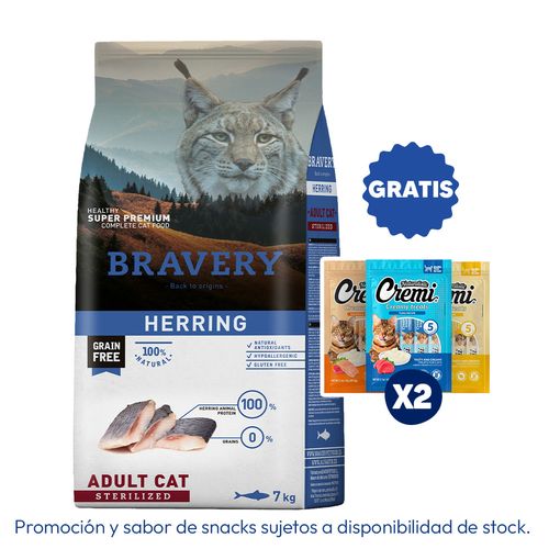 Bravery Gato Adulto Esterilizado Arenque 7 kg