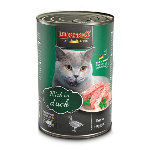 Leonardo Alimento Húmedo Cat Lata Reich An Ente (Pato) 400 gr