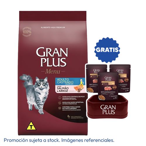 Gran Plus Gato Castrado Salmón y Arroz 10 kg
